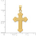14K Yellow Gold Satin & Polished Budded Cross Pendant - (A85-736) 14K Yellow Gold Satin & Polished Budded Cross Pendant - (A85-736)