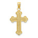 14K Yellow Gold Satin & Polished Budded Cross Pendant - (A85-736) 14K Yellow Gold Satin & Polished Budded Cross Pendant - (A85-736)
