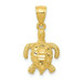 14K Yellow Gold Polished and Textured Diamond-cut Sea Turtle Pendant - (A85-742) 14K Yellow Gold Polished and Textured Diamond-cut Sea Turtle Pendant - (A85-742)