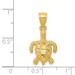 14K Yellow Gold Polished and Textured Diamond-cut Sea Turtle Pendant - (A85-742) 14K Yellow Gold Polished and Textured Diamond-cut Sea Turtle Pendant - (A85-742)