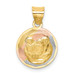 14K Yellow Gold and Rhodium Polished and Diamond-cut Baptism Circle Pendant - (A85-824) 14K Yellow Gold and Rhodium Polished and Diamond-cut Baptism Circle Pendant - (A85-824)
