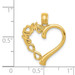 14K Yellow Gold Polished Mom In Heart with Infinity Symbol Pendant - (A86-132)