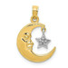 14K Two-tone Gold Polished Open-Backed Half Moon & Star Pendant - (A86-187) 14K Two-tone Gold Polished Open-Backed Half Moon & Star Pendant - (A86-187)