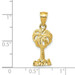 14k Yellow Gold Polished Diamond-cut Palm Tree Pendant - (A86-278) 14k Yellow Gold Polished Diamond-cut Palm Tree Pendant - (A86-278)