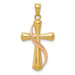 14K Two-tone Gold Polished Cross Pendant - (A86-765) 14K Two-tone Gold Polished Cross Pendant - (A86-765)