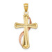 14K Two-tone Gold Polished Cross Pendant - (A86-765) 14K Two-tone Gold Polished Cross Pendant - (A86-765)