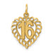 14K Yellow Gold 16 in a Heart Charm - (A86-875) 14K Yellow Gold 16 in a Heart Charm - (A86-875)