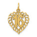 14K Yellow Gold 16 in a Heart Charm - (A86-875) 14K Yellow Gold 16 in a Heart Charm - (A86-875)