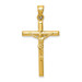14K Yellow Gold Hollow Crucifix Pendant 39mm length - (A86-887)