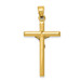 14K Yellow Gold Hollow Crucifix Pendant 39mm length - (A86-887)