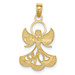 14K Yellow Gold Two-tone Love Angel Pendant - (A87-184)