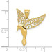 14K Yellow Gold Polished Hummingbird Pendant - (A87-217)