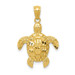 14K Yellow Gold Diamond-cut Polished Sea Turtle Pendant - (A87-279) 14K Yellow Gold Diamond-cut Polished Sea Turtle Pendant - (A87-279)