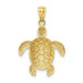 14K Yellow Gold Diamond-cut Polished Sea Turtle Pendant - (A87-279) 14K Yellow Gold Diamond-cut Polished Sea Turtle Pendant - (A87-279)