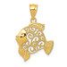 14K Yellow Gold Filigree Fish Pendant - (A87-380)