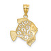 14K Yellow Gold Filigree Fish Pendant - (A87-380)