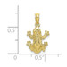 10K Yellow Gold Textured Top View Frog Charm Pendant - (A88-396) 10K Yellow Gold Textured Top View Frog Charm Pendant - (A88-396)