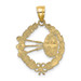 14K Yellow Gold Dart Board and Darts in Leaf Design Charm Pendant - (A90-173)