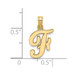 14K Yellow Gold Polished F Script Initial Charm Pendant - (A90-788) 14K Yellow Gold Polished F Script Initial Charm Pendant - (A90-788)