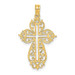 14K Yellow Gold Cut-Out Scroll Framed Cross Charm Pendant - (A92-536) 14K Yellow Gold Cut-Out Scroll Framed Cross Charm Pendant - (A92-536)