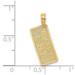 14K Yellow Gold Textured NJ-LBI License Plate Charm Pendant - (A92-675) 14K Yellow Gold Textured NJ-LBI License Plate Charm Pendant - (A92-675)