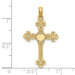 14K Yellow Gold Beaded Tip Cross With Heart Center Charm Pendant - (A93-167) 14K Yellow Gold Beaded Tip Cross With Heart Center Charm Pendant - (A93-167)