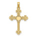 14K Yellow Gold Beaded Tip Cross With Heart Center Charm Pendant - (A93-167) 14K Yellow Gold Beaded Tip Cross With Heart Center Charm Pendant - (A93-167)