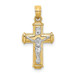 14K Two-tone Gold Polished Block Crucifix INRI Charm Pendant - (A93-907) 14K Two-tone Gold Polished Block Crucifix INRI Charm Pendant - (A93-907)
