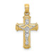 14K Two-tone Gold Polished Block Crucifix INRI Charm Pendant - (A93-907) 14K Two-tone Gold Polished Block Crucifix INRI Charm Pendant - (A93-907)