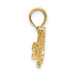 14K Yellow Gold I Love My Firefighter Charm Pendant - (A94-469)
