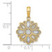 14K Yellow Gold with White Rhodium with Diamond-cut Filigree Flower Charm Pendant - (A94-503) 14K Yellow Gold with White Rhodium with Diamond-cut Filigree Flower Charm Pendant - (A94-503)