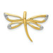 14K Yellow Gold 2 Diamonds Accent Rhodium Tipped Wings Dragonfly Chain Slide - (A97-329) 14K Yellow Gold 2 Diamonds Accent Rhodium Tipped Wings Dragonfly Chain Slide - (A97-329)