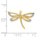 14K Yellow Gold 2 Diamonds Accent Rhodium Tipped Wings Dragonfly Chain Slide - (A97-329) 14K Yellow Gold 2 Diamonds Accent Rhodium Tipped Wings Dragonfly Chain Slide - (A97-329)
