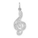 14K White Gold Treble Cleft Charm Pendant - (A98-474)