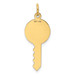 14K Yellow Gold Hearts On Key Charm Pendant - (A98-553) 14K Yellow Gold Hearts On Key Charm Pendant - (A98-553)