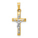 14K Two-tone Gold INRI Hollow Crucifix Pendant 24mm length - (B11-387) 14K Two-tone Gold INRI Hollow Crucifix Pendant 24mm length - (B11-387)