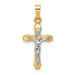 14K Two-tone Gold INRI Hollow Crucifix Pendant 25mm length - (B11-459) 14K Two-tone Gold INRI Hollow Crucifix Pendant 25mm length - (B11-459)