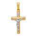 14K Two-tone Gold INRI Hollow Crucifix Pendant 24mm length - (B11-553) 14K Two-tone Gold INRI Hollow Crucifix Pendant 24mm length - (B11-553)