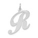 14K White Gold Large Fancy Script Initial Letter R Charm Pendant - (B11-915)