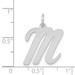 14K White Gold Large Script Initial Letter M Charm Pendant - (B11-942)