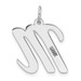 14K White Gold Large Script Initial Letter M Charm Pendant - (B11-942)