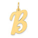 14K Yellow Gold Large Script Initial Letter B Charm Pendant - (B11-956)