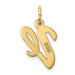 14K Yellow Gold Medium Script Initial Letter V Charm Pendant - (B13-192)