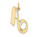 14K Yellow Gold Large Fancy Script Initial Letter A Charm Pendant - (B13-527)