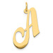 14K Yellow Gold Large Fancy Script Initial Letter A Charm Pendant - (B13-527)