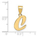 14K Yellow Gold Polished Script Letter C Initial Pendant - (B14-886)