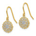 14K Yellow Gold & White Rhodium and Textured Dangle Earrings - (B42-661)