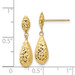 14K Yellow Gold Diamond-cut Puff Teardrop Dangle Earrings - (B44-458)