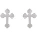 14K White Gold Cross Earrings - (B44-760) 14K White Gold Cross Earrings - (B44-760)