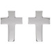 14K White Gold 7x5mm Cross Earrings - (B44-870) 14K White Gold 7x5mm Cross Earrings - (B44-870)